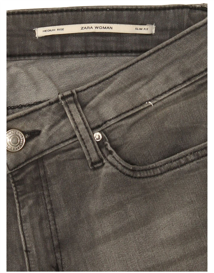Zara Damen-Jeans mit mittlerer Leibhöhe, Distressed Slim, EU 36, XS, W26, L29, Grau