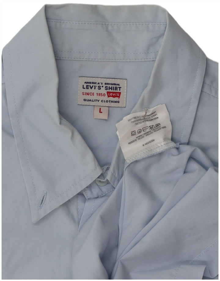 Levi's Herren-Kurzarmhemd, groß, aus blauer Baumwolle
