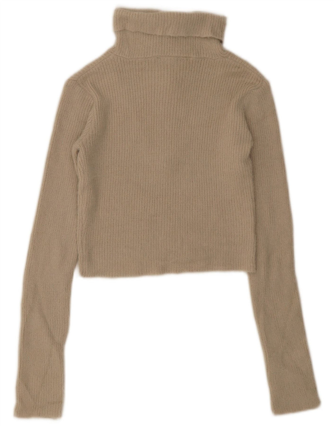 Zara Damen Crop Zip Neck Pullover Pullover UK 12 Medium Beige