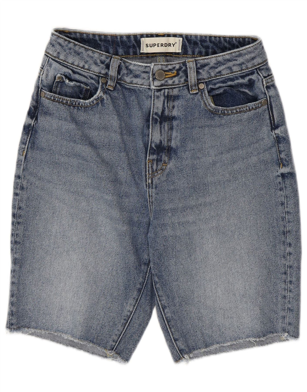 SUPERDRY Damen Jeansshorts W26 Small Blau Baumwolle