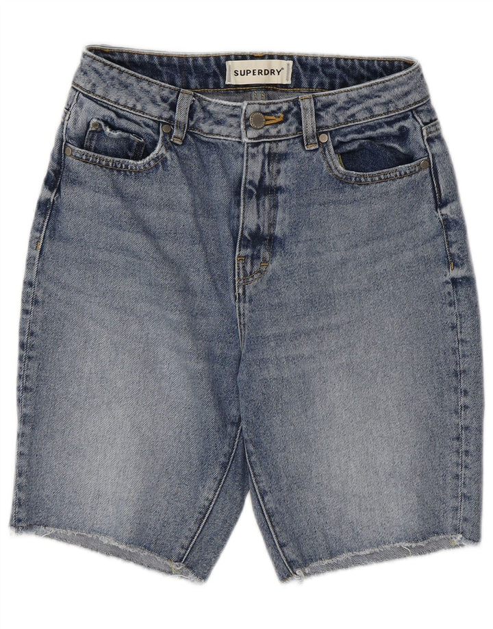 SUPERDRY Damen Jeansshorts W26 Small Blau Baumwolle