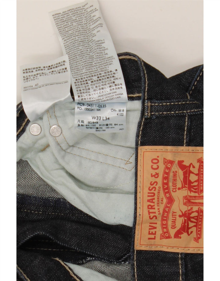 Levi's Herren 511 Slim Jeans W33 L34 Marineblaue Baumwolle