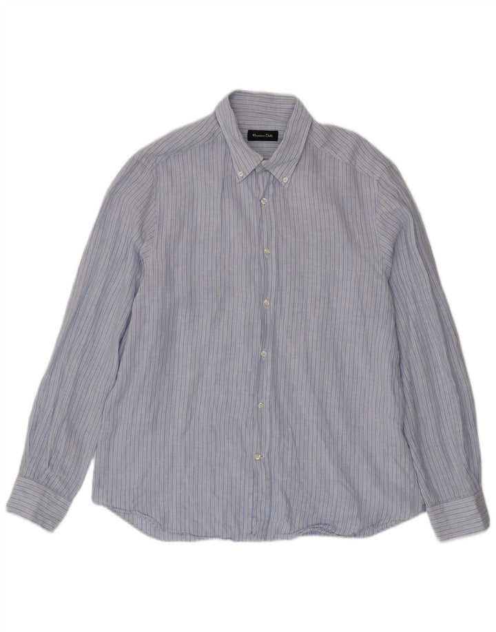 Massimo Dutti Herrenhemd XL Blauer Nadelstreifen