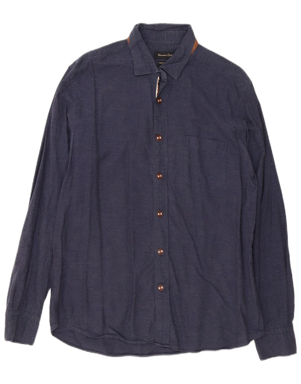 Massimo Dutti Herrenhemd, groß, Marineblau