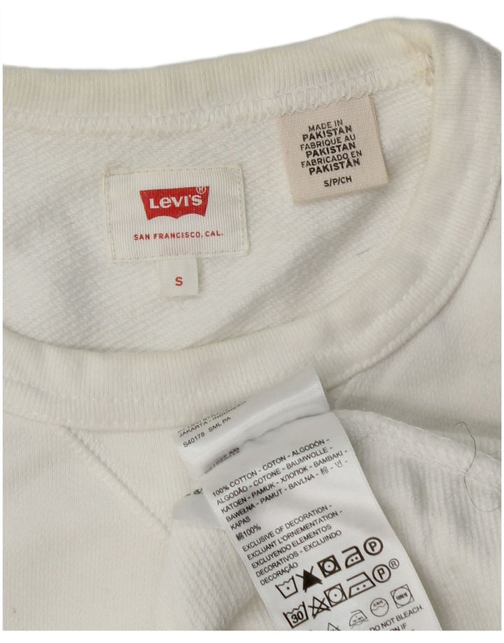 Levi's Herren-Sweatshirt-Pullover, Größe S, weiße Baumwolle