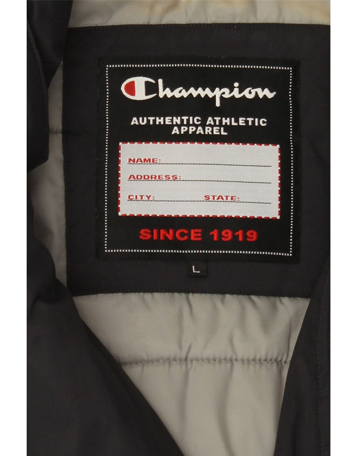 CHAMPION Wattierte Herrenjacke UK 40 Large Schwarz Polyamid