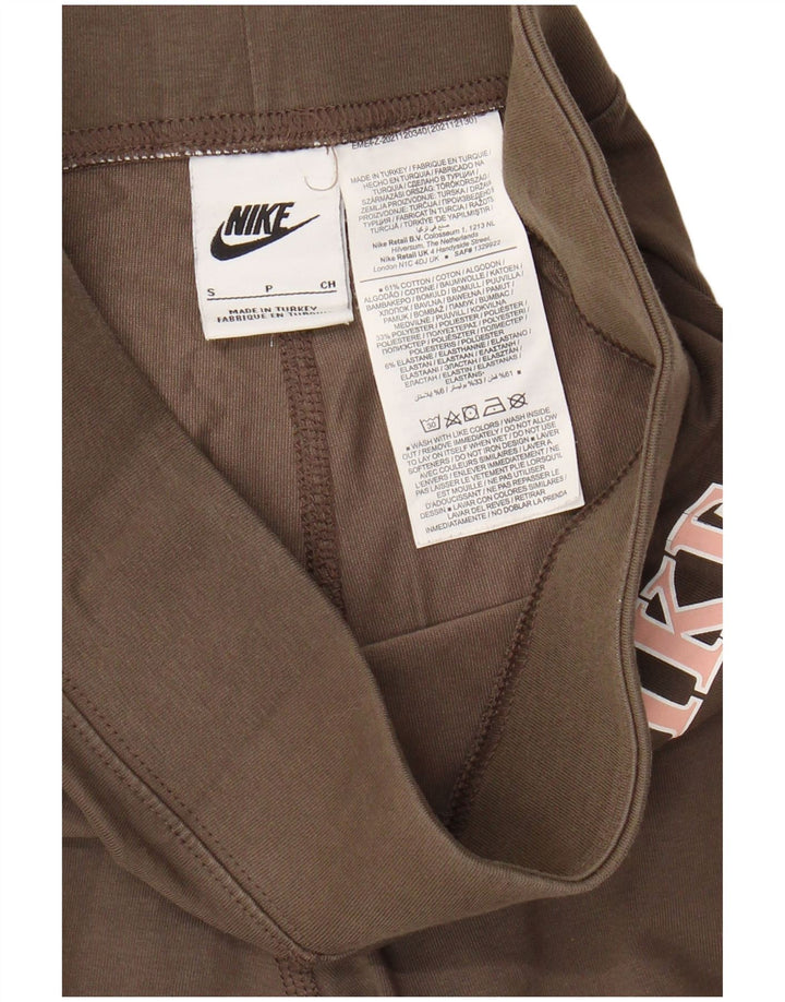 NIKE Damen Graphic Leggings UK 10 Small Graue Baumwolle
