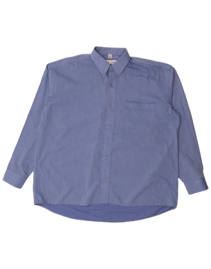 PIERRE CARDIN Mens Shirt Size 43 Large Blue Striped Polyester Classic