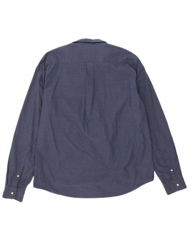 Superdry Herren-Hemd in normaler Passform, XL, aus blauer Baumwolle