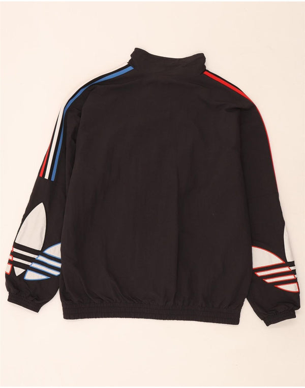 Adidas Herren-Trainingsanzug mit grafischem Oberteil, groß, aus schwarzem Polyamid
