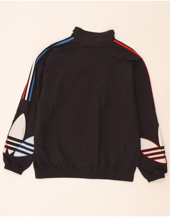 Adidas Herren-Trainingsanzug mit grafischem Oberteil, groß, aus schwarzem Polyamid