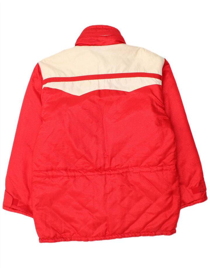 Gepolsterter Vintage-Mantel für Herren, Größe 40, groß, rot, Farbblock