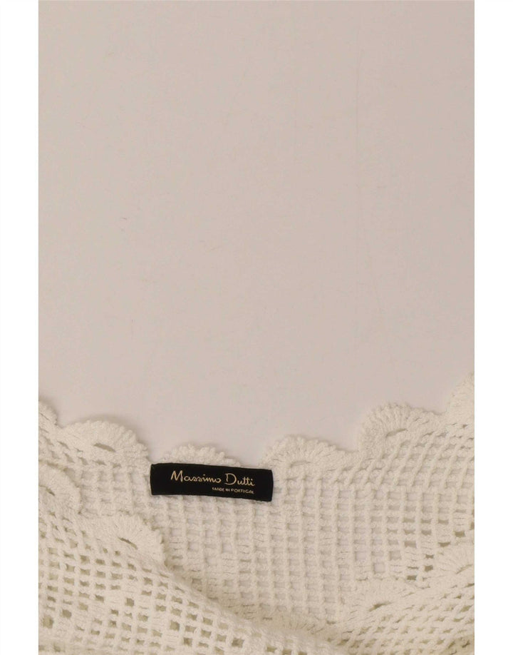 Massimo Dutti Damen ärmelloses Blusenoberteil UK 16 Large Weiß