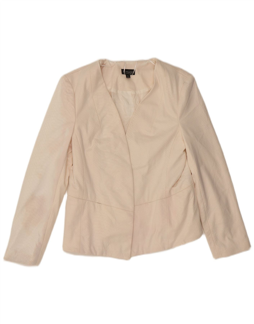 Offene Blazerjacke für Damen von Topshop, Gr. 44, groß, cremefarben, mit Tiermuster