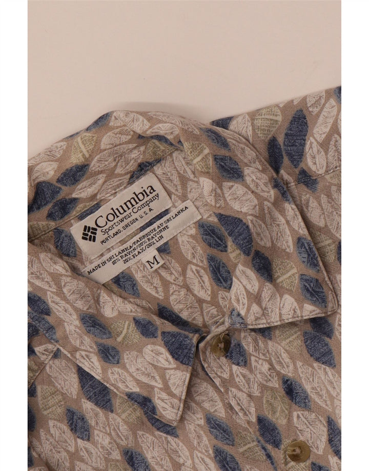 COLUMBIA Herren-Kurzarmhemd aus mittelgrauem geometrischem Rayon