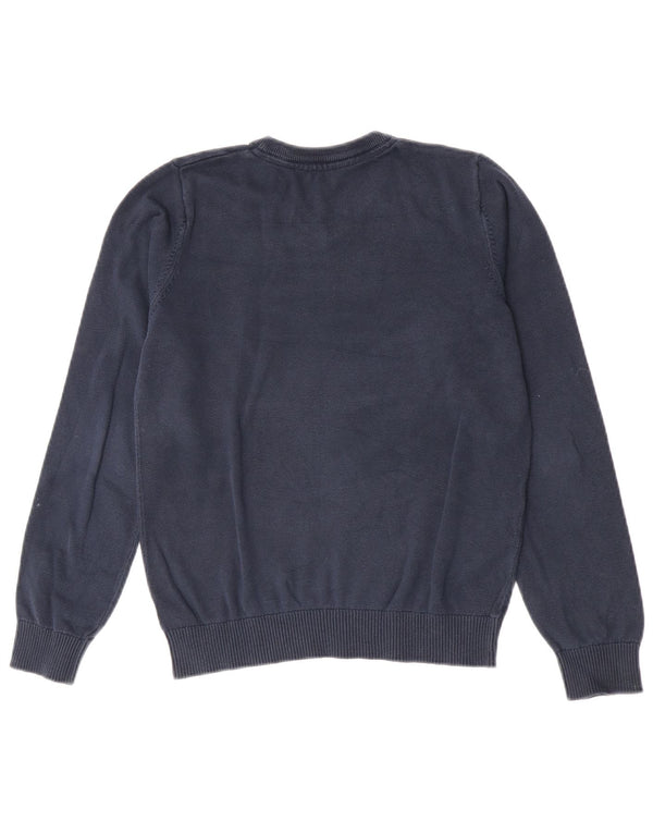 Marks & Spencer Jungen-Pullover mit V-Ausschnitt, 12–13 Jahre, marineblaue Baumwolle