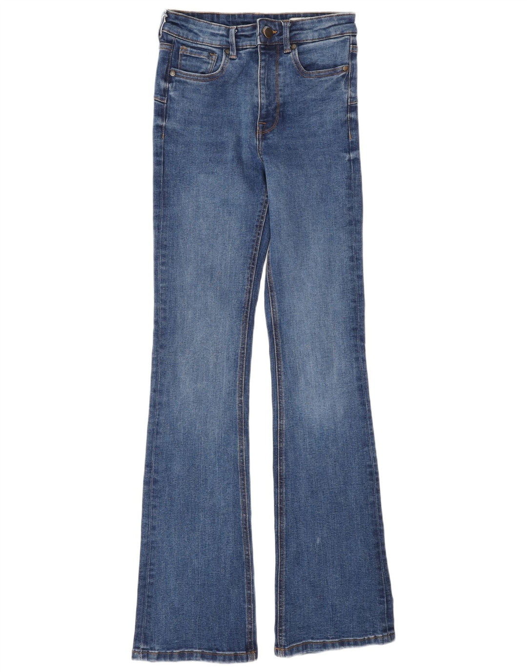 Zara Damen Schlagjeans EU 34 2XS W24 L32 Blaue Baumwolle