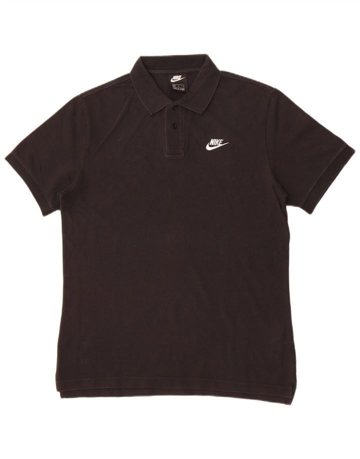Nike Herren-Poloshirt, mittelgroß, schwarze Baumwolle