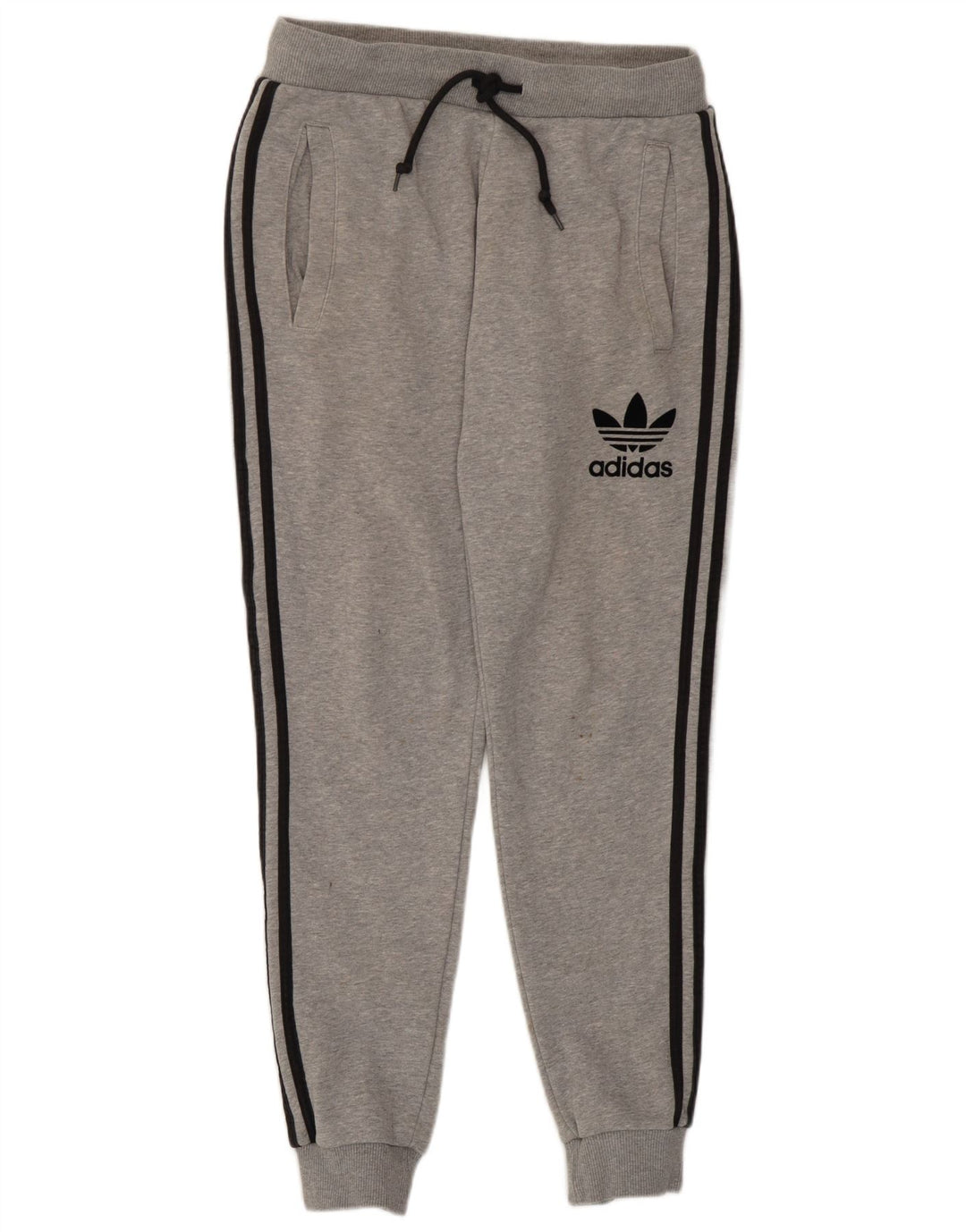 Adidas Herren-Trainingsanzug mit grafischem Muster, mittelgraue Baumwolle