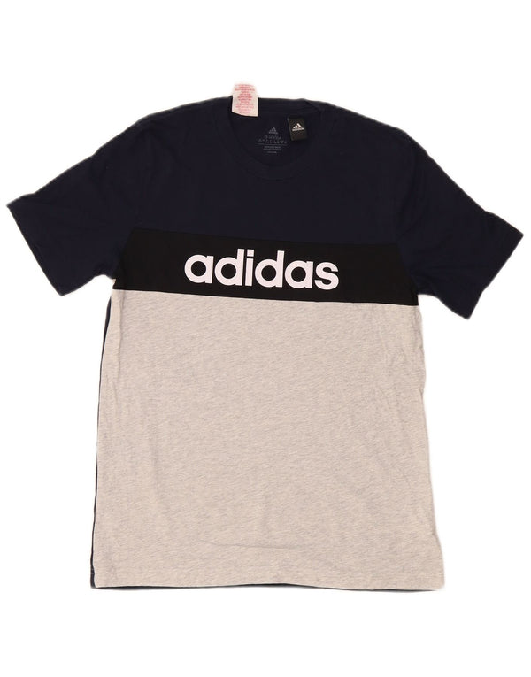 Adidas T-Shirt mit Grafik für Jungen, 13–14 Jahre, Marineblau, Colourblock-Baumwolle