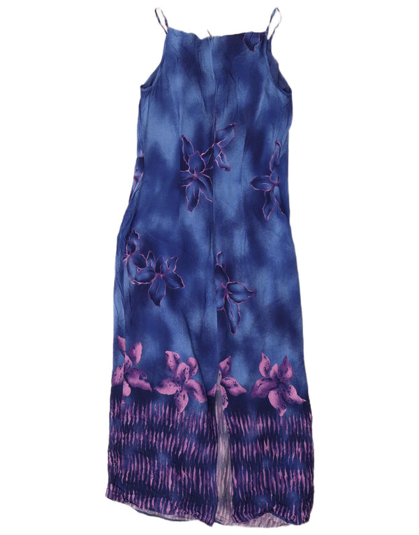 Marks & Spencer Damen Maxi-Sommerkleid UK 4 XS Blau geblümt