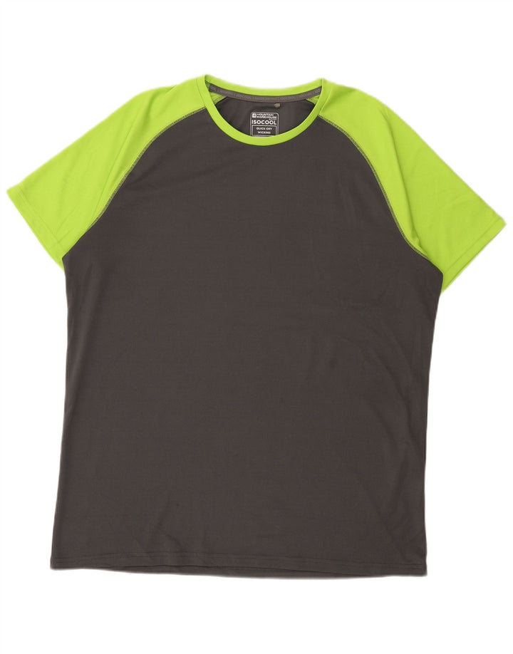 Mountain Warehouse Herren-T-Shirt-Oberteil XL Graues Colourblock-Polyester