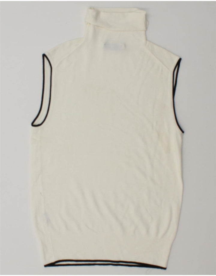 Zara Damen Weste Tank Top UK 12 Medium Weiß