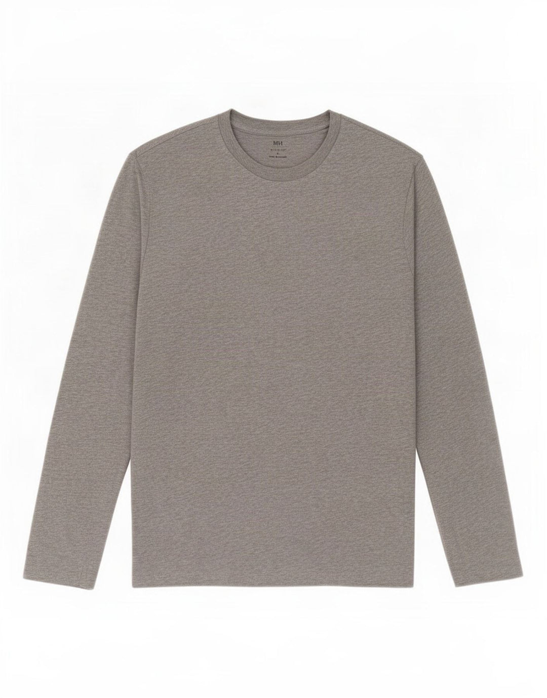 Marks & Spencer Herren-Oberteil mit normaler Passform, langärmelig, groß, grau gesprenkelte Baumwolle