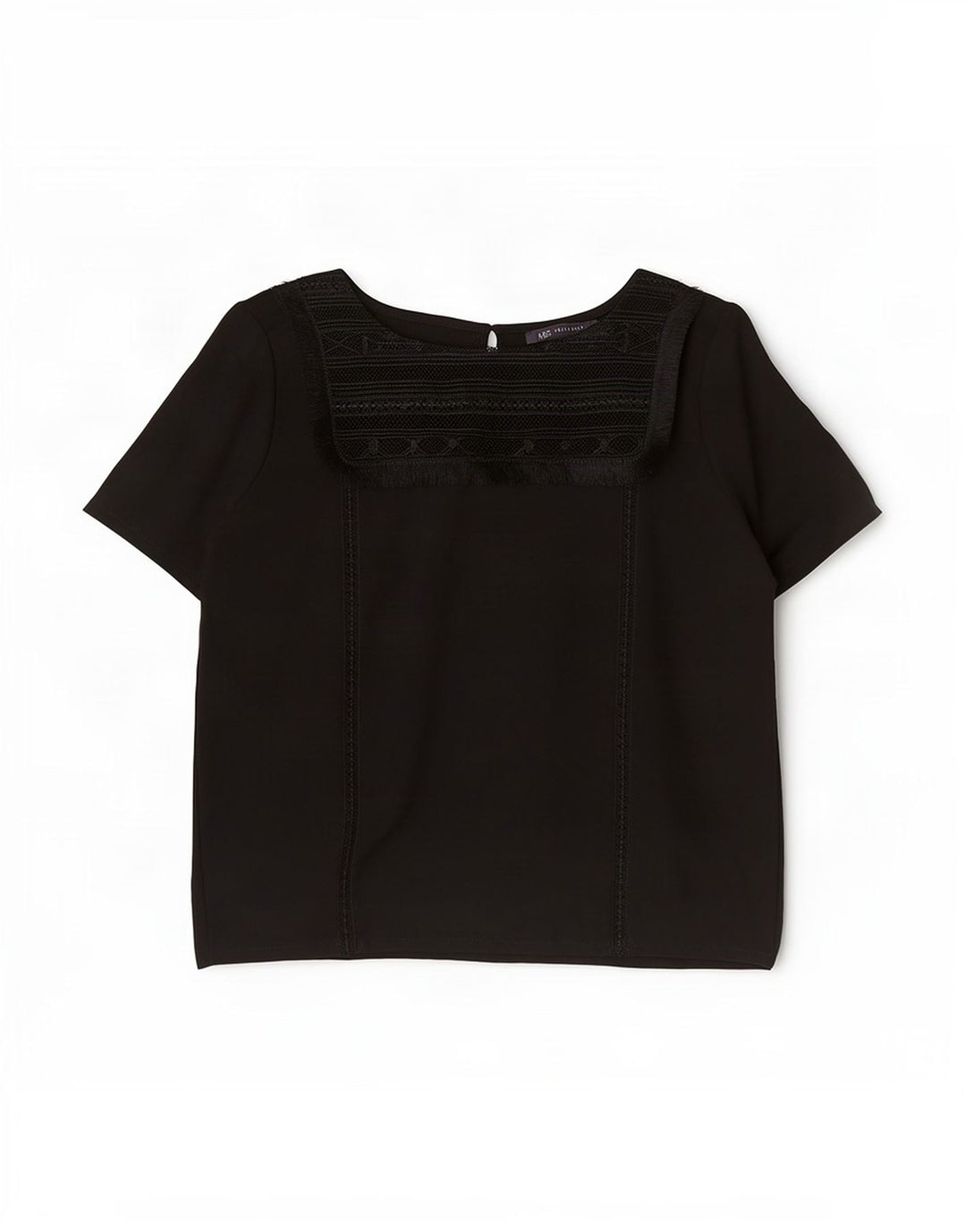 Marks & Spencer Damen Blusenoberteil UK 14 Large Schwarze Viskose