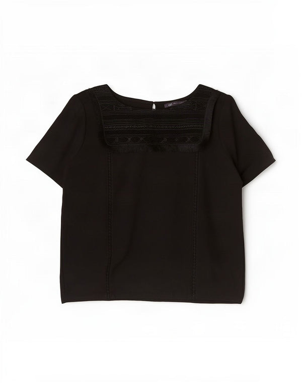 Marks & Spencer Damen Blusenoberteil UK 14 Large Schwarze Viskose