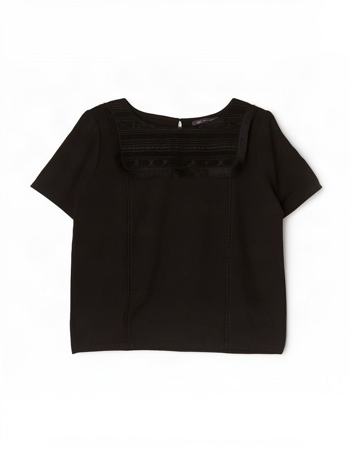 Marks & Spencer Damen Blusenoberteil UK 14 Large Schwarze Viskose