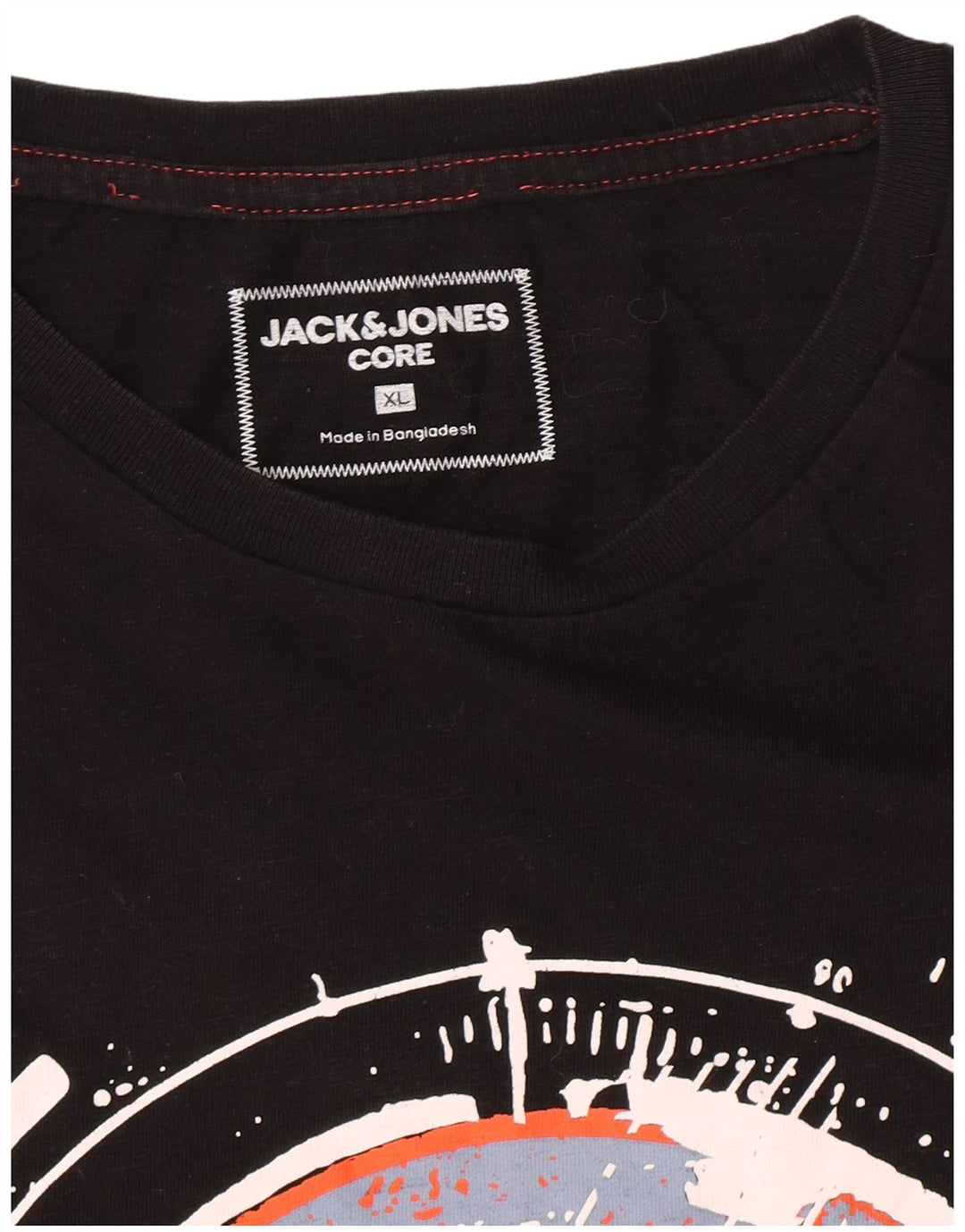 Jack & Jones Herren Grafik T-Shirt Top XL Schwarz