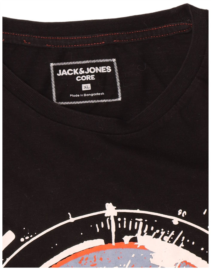 Jack & Jones Herren Grafik T-Shirt Top XL Schwarz