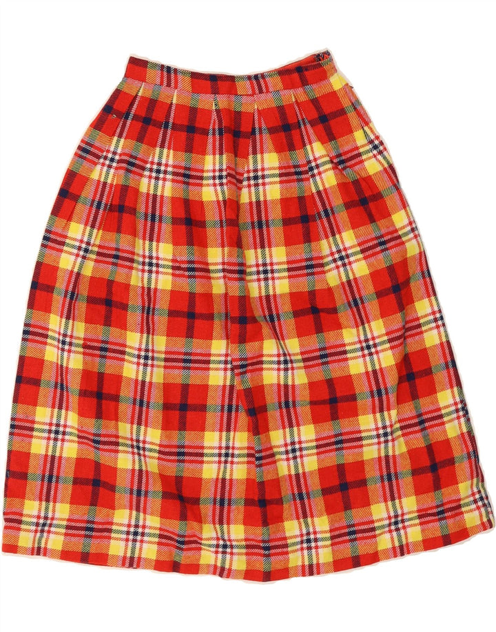 VINTAGE Womens A-Line Skirt W22 2XS Red Check Vintage Vintage and Second-Hand Vintage from Messina Hembry 