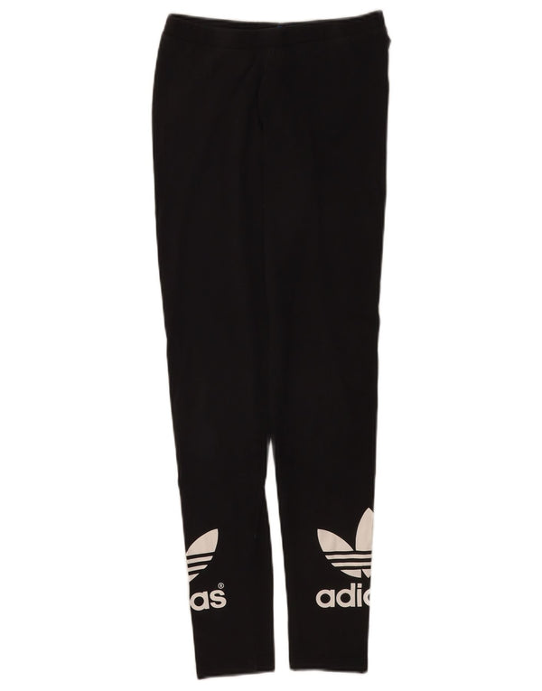 Adidas Damen Graphic Leggings UK 8 Small Schwarz