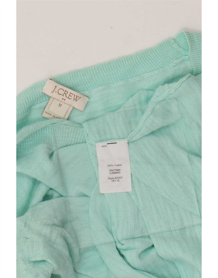 J. Crew Damen Top Langarm UK 14 Medium Türkis Baumwolle