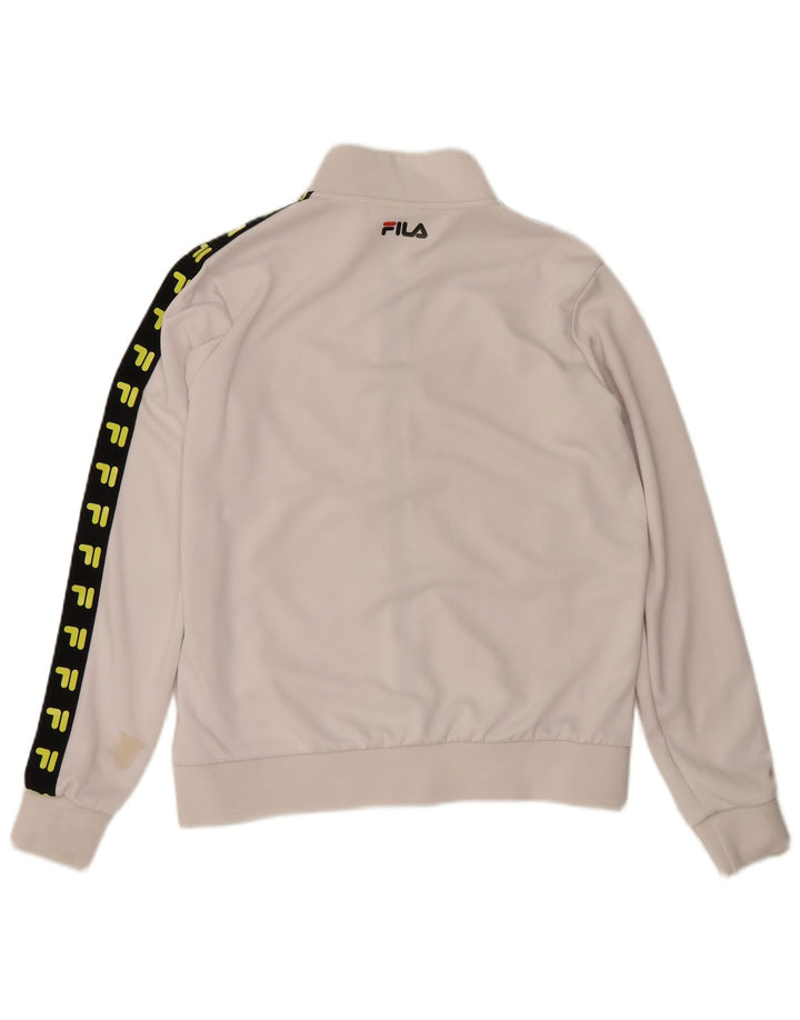 Fila Herren-Trainingsanzugoberteil mit Grafik, mittelweißes Farbblock-Polyester