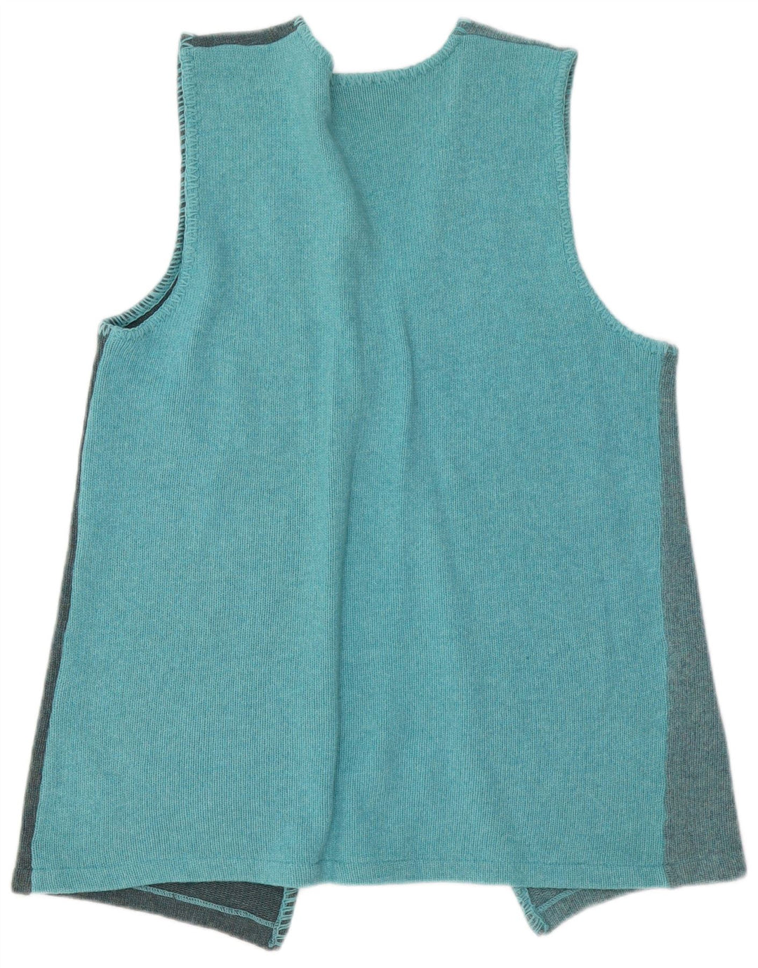 VINTAGE Damen Strickjacke Pullover UK 14 Groß Türkis Farbblock