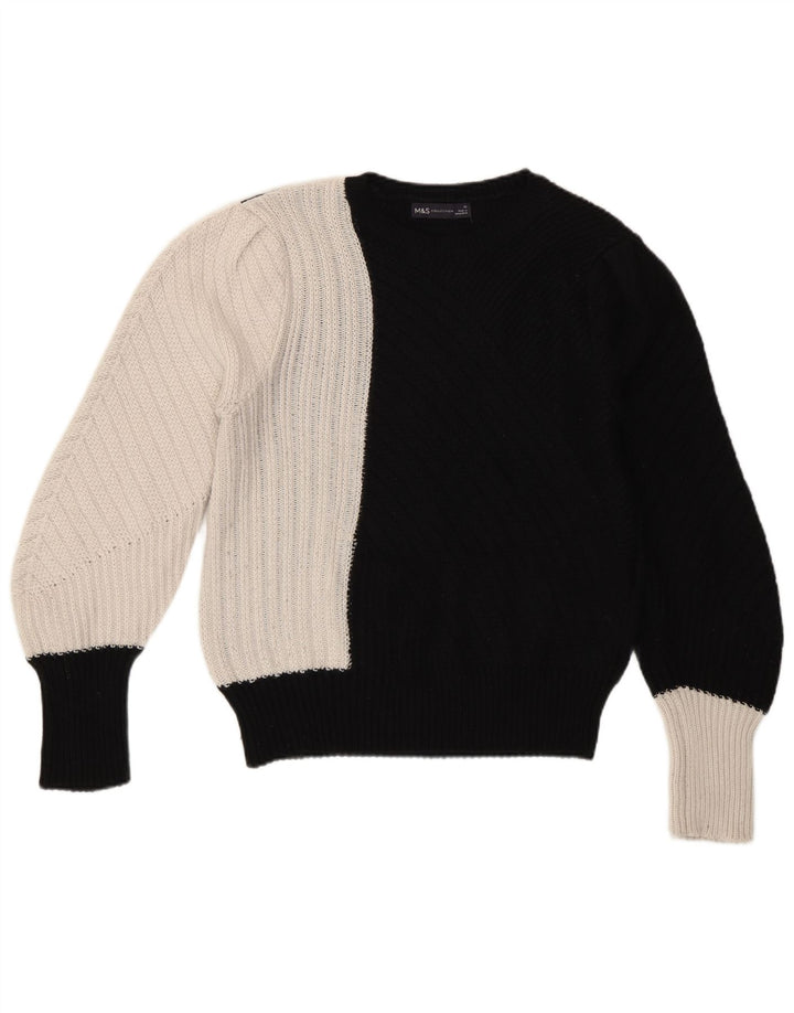 Marks & Spencer Damen-Pullover mit Rundhalsausschnitt, Gr. 12, mittelschwarz