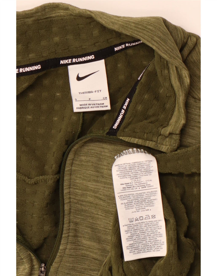 NIKE Herren Therma-Fit Pullover-Trainingsanzug mit Reißverschluss, Größe S, Khaki, gefleckt