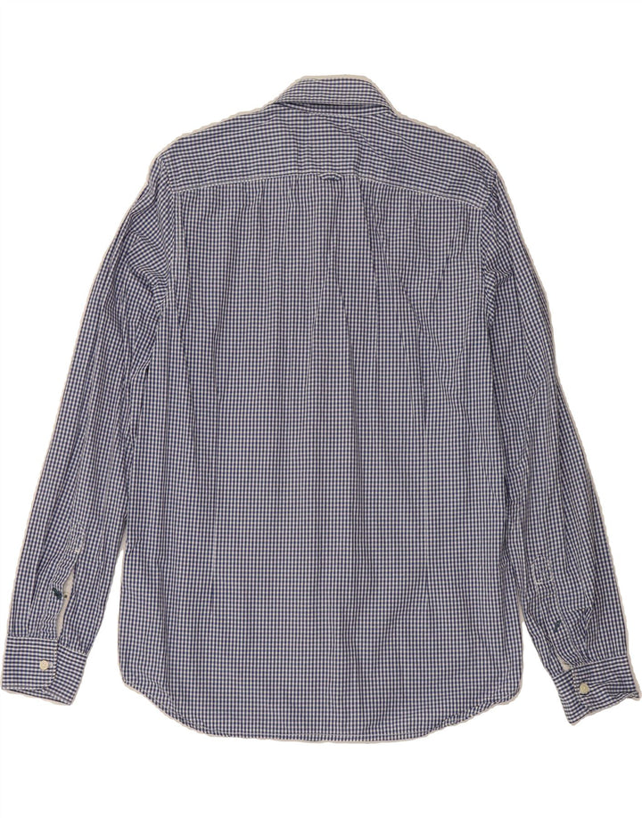 TIMBERLAND Mens Slim Fit Shirt Medium Navy Blue Gingham Cotton Vintage Timberland and Second-Hand Timberland from Messina Hembry 