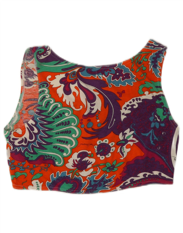 Moschino Womens Crop Top UK 16 Große mehrfarbige Paisley-Baumwolle