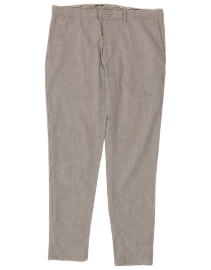 Zara Herren Slim Fit Chinohose EU 40 Medium W31 L29 Grau Polyester