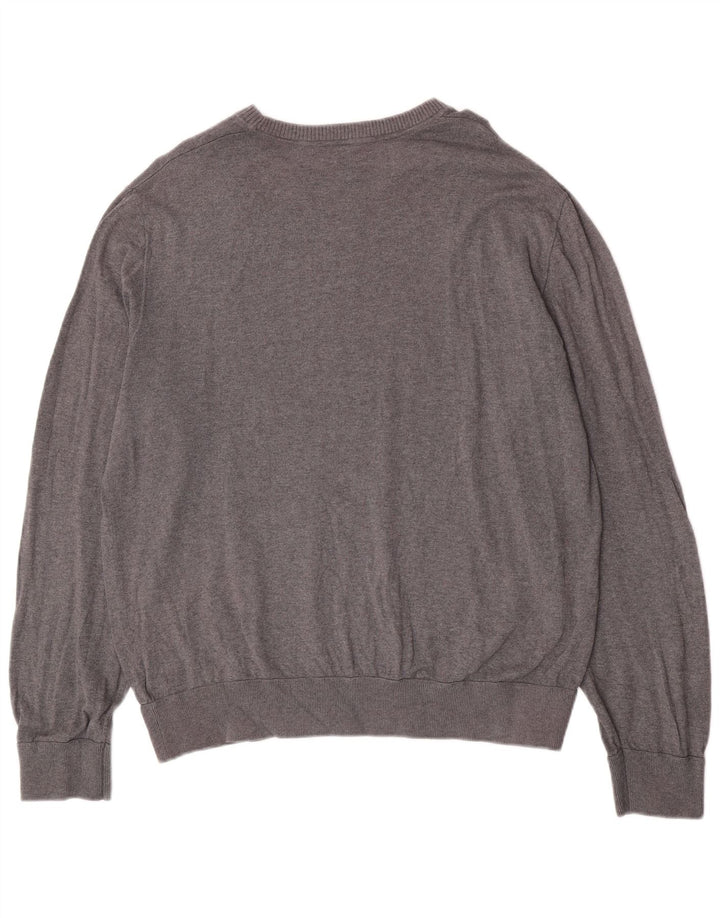 Gap Herren-Pullover mit Rundhalsausschnitt, XL, graue Baumwolle