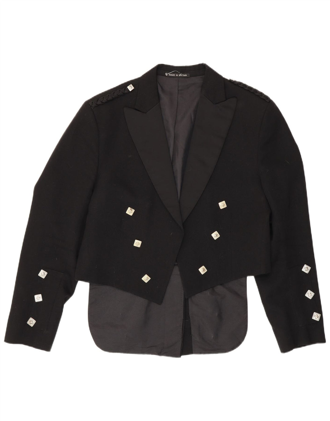 Damen Frack-Blazer-Jacke IT 46 Große schwarze Schurwolle