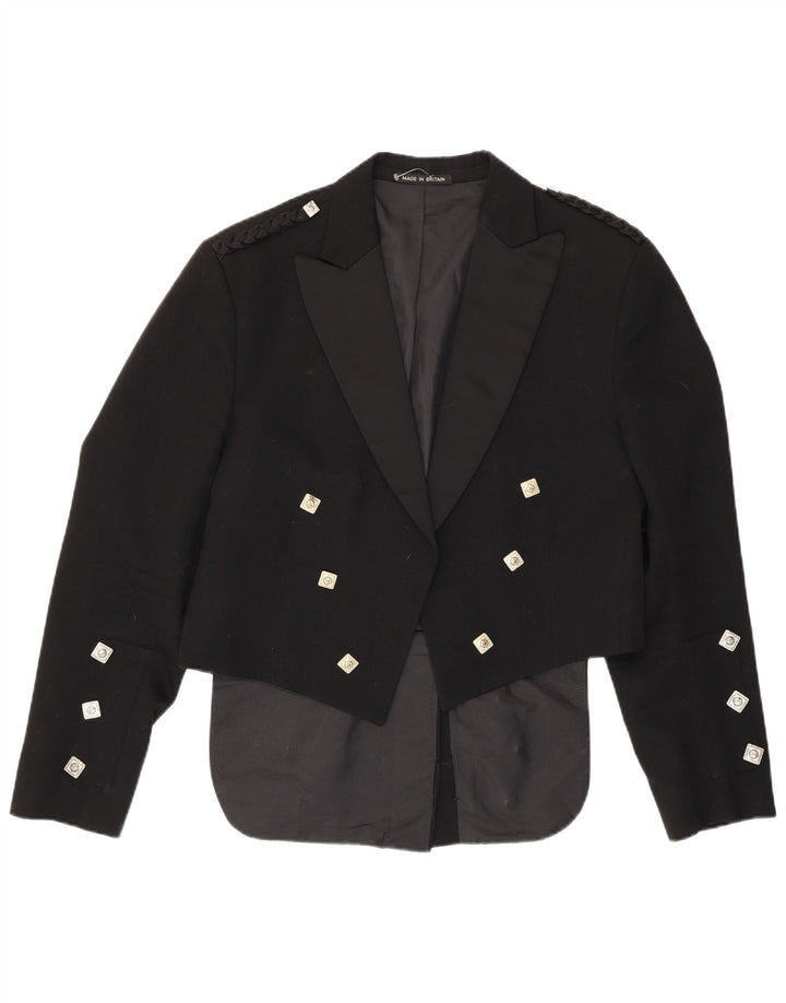 Damen Frack-Blazer-Jacke IT 46 Große schwarze Schurwolle