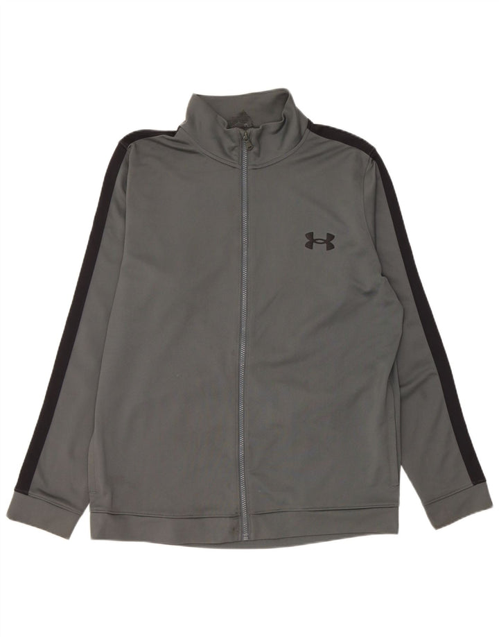 Under Armour Herren-Trainingsanzug-Top-Jacke, großes graues Colourblock-Polyester