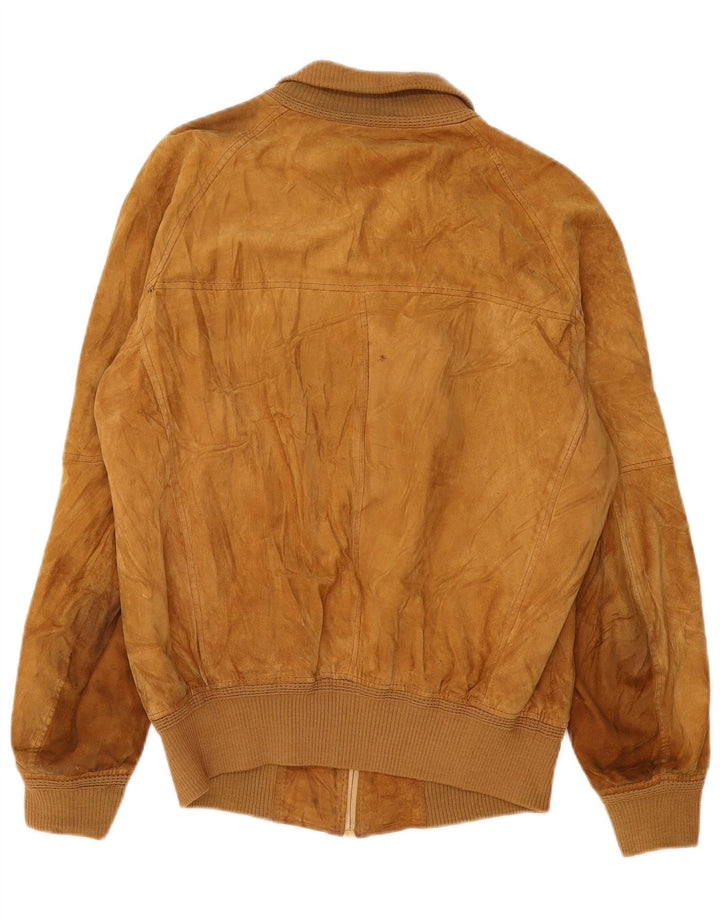 VINTAGE Herren Wildleder Bomberjacke UK 38 Medium Beige