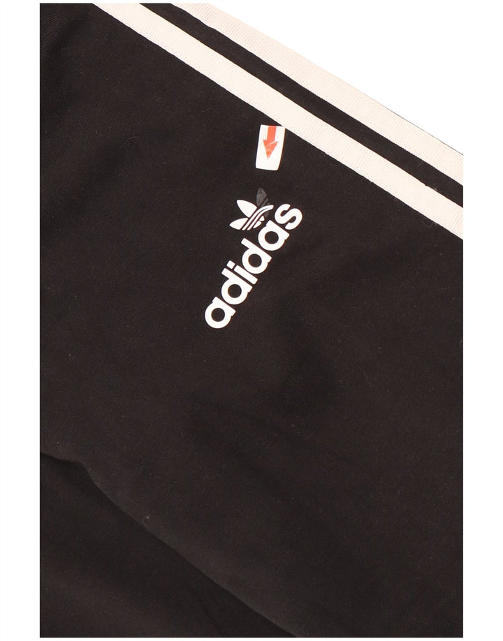 Adidas Damen Leggings UK 12 Medium Schwarz Baumwolle
