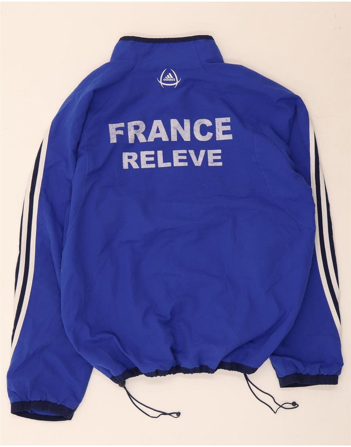 Adidas Herren-Trainingsanzugoberteil mit Grafik, UK 40/42, mittelblau, Farbblock